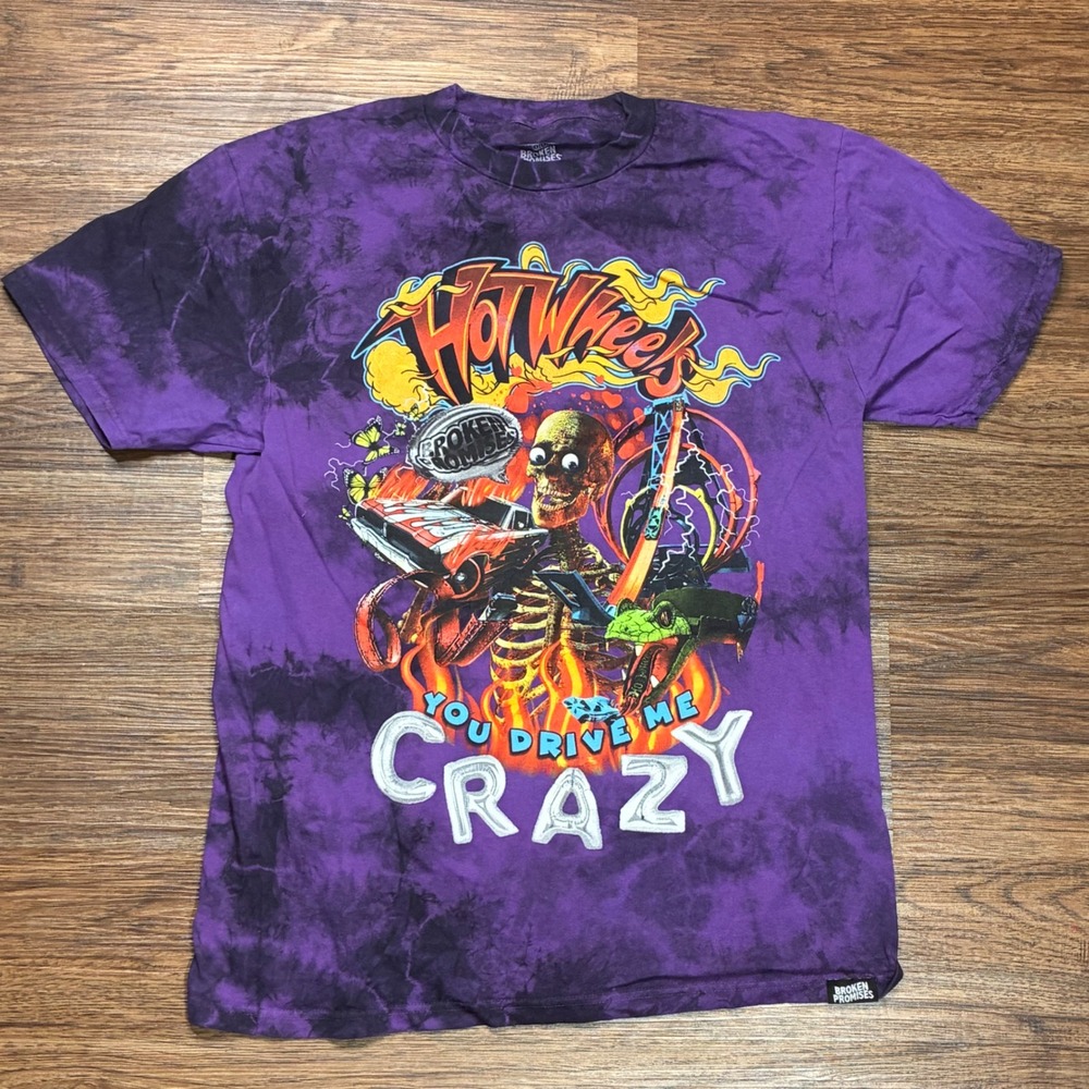 Broken Promises x Hot Wheels You Drive Me Crazy Tie Dye T-Shirt Men's M